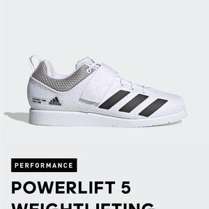Adidas Powerlift 5 White with Black Stripes